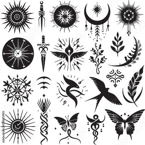 Dreamcatcher Illustration With Moon and Feathers Ethnic Amulet With Circle and Waves For Tattoo Prints Isolated Vector Design Concept Inspiration