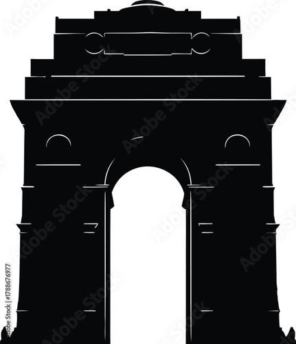 India gate silhouette
