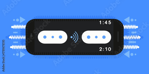 Smartphone displaying a timer or stopwatch interface with two distinct time segments and a wireless connection icon