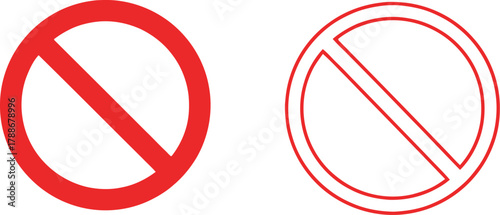 Two red prohibition signs