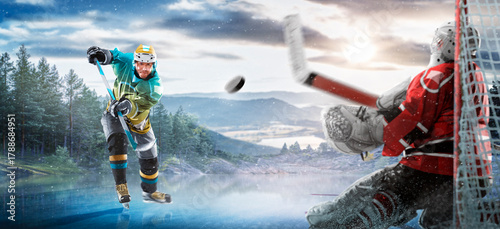 Photography Hockey players in action on the ice