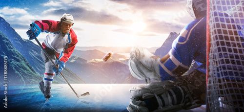 Photography Hockey players in action on the ice