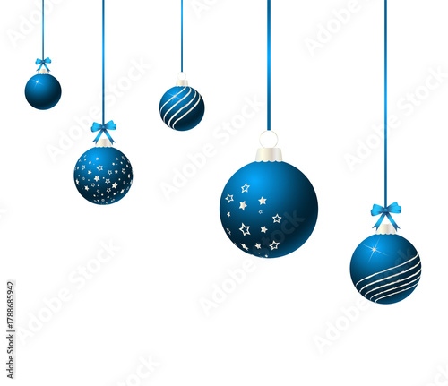 Blue christmas balls for decoration