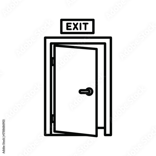 Exit door icon, indicating emergency evacuation route