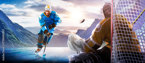 Photography Hockey players in action on the ice