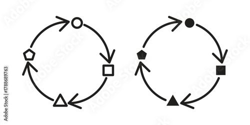 Adaptation icon, vector graphics collection. logotype graphic art design