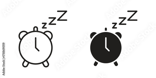 Alarm snooze icon, vector graphics collection. logotype graphic art design