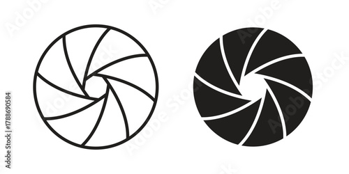Aperture icon, vector graphics collection. logotype graphic art design