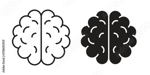 Brain icon, vector graphics collection. logotype graphic art design