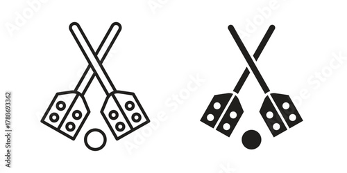 Broom-ball icon, vector graphics collection. logotype graphic art design