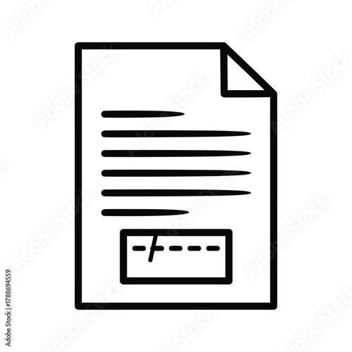 Paper document with signature for agreement use
