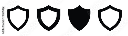 Collection of medieval shield vector designs for heraldry and coat of arms illustrations, art