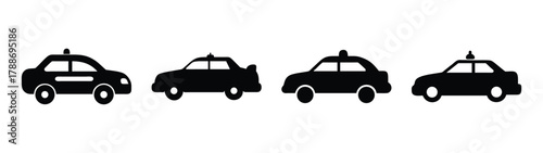 Black silhouette car vector graphics for automotive design and transportation themed illustrations
