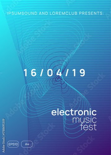 Discotheque Set. Pink Dance Magazine. Blue Party Design. Music Concert Template. Soundwave Audio Illustration. Trance Vector. Dj Banner. Green Discotheque Set