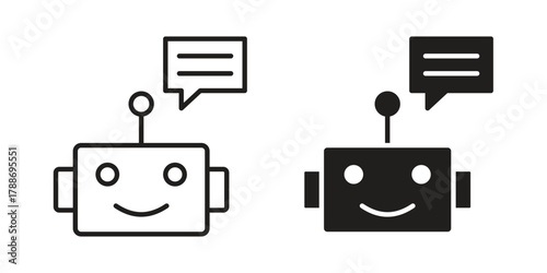 Chatbot speech bubble icon, vector graphics collection. logotype graphic art design
