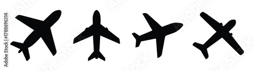 Aerial airplane silhouette vector design for aviation enthusiasts and travel industry resources and graphics