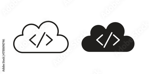 Cloud code icon, vector graphics collection. logotype graphic art design