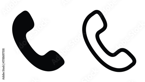 phone, telephone, receiver, communication, call, contact, icon, symbol, graphic, design, illustration, black, white, solid, outline, simple, modern, technology, connection, service, support, help, inf