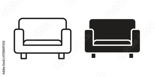 Couch icon, vector graphics collection. logotype graphic art design