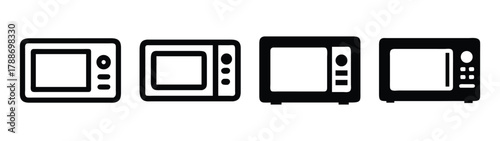 Microwave oven vector illustration kitchen appliance cooking heating technology food preparation appliance