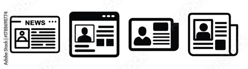 News articles and mobile news app vector illustration for digital media and information access