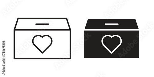 Donation box icon, vector graphics collection. logotype graphic art design