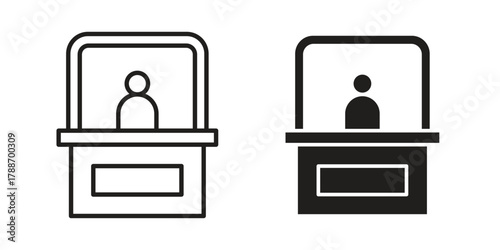 Exhibitor icon, vector graphics collection. logotype graphic art design