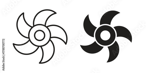 Fan icon, vector graphics collection. logotype graphic art design