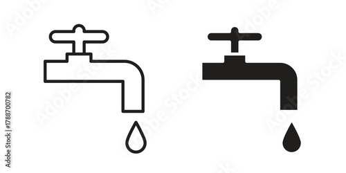 Faucet drip icon, vector graphics collection. logotype graphic art design