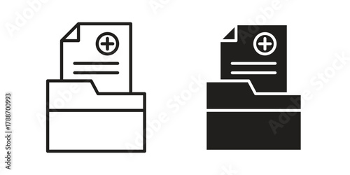 File medical icon, vector graphics collection. logotype graphic art design