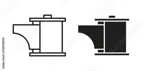 Film canister icon, vector graphics collection. logotype graphic art design