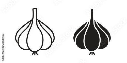 Garlic icon, vector graphics collection. logotype graphic art design