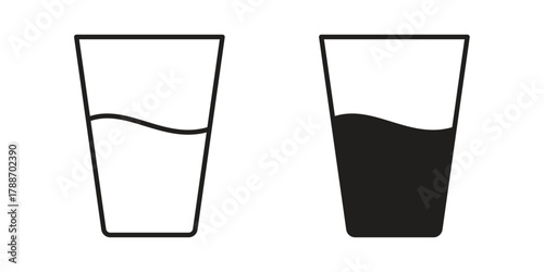 Half Glass icon, vector graphics collection. logotype graphic art design
