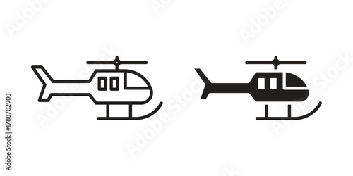 Helicopter icon, vector graphics collection. logotype graphic art design