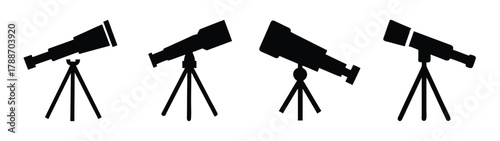 Telescope astronomy equipment vector illustration for stargazing and astronomical observation science hobbyist