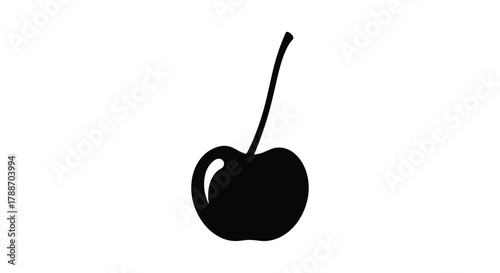 Cherry fruit silhouette simple graphic icon on white background