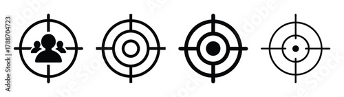 Target audience market segmentation target group icon vector illustration and analysis design