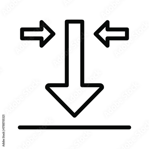 Compression icon with arrow pointing down