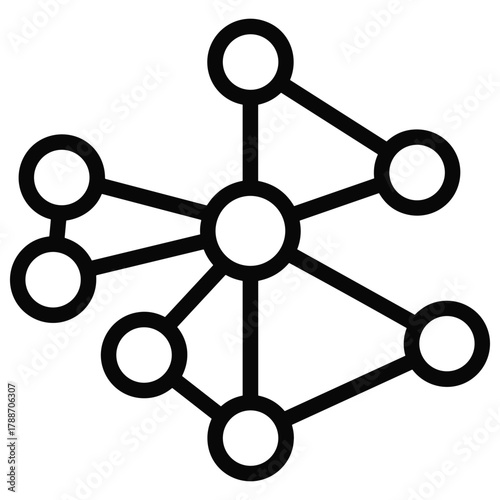 Abstract network of connected circles and lines, representing connection or data structure