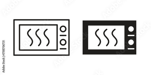Microwave icon, vector graphics collection. logotype graphic art design