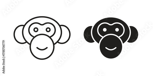 Monkey icon, vector graphics collection. logotype graphic art design
