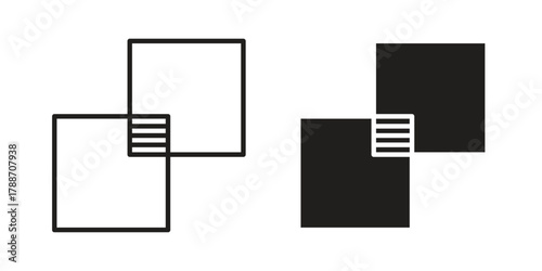 Object intersect icon, vector graphics collection. logotype graphic art design