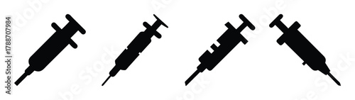 Medical injection syringe vector art for vaccination healthcare and medical treatment concept art