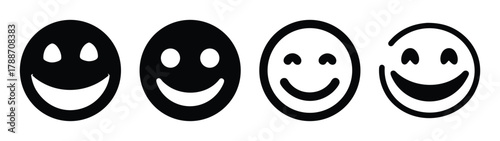Black and white smiley face vector graphic design illustration happy faces emotions expression art