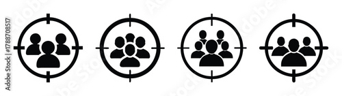 Target audience segmentation vector illustration for marketing and business strategy focus group