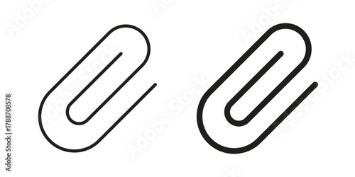 Paperclip icon, vector graphics collection. logotype graphic art design
