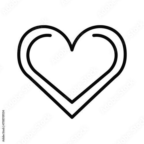 Outline of a heart shape isolated on a