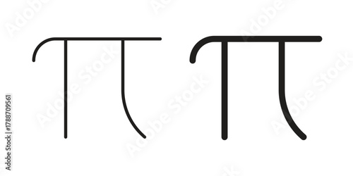 Pi icon, vector graphics collection. logotype graphic art design