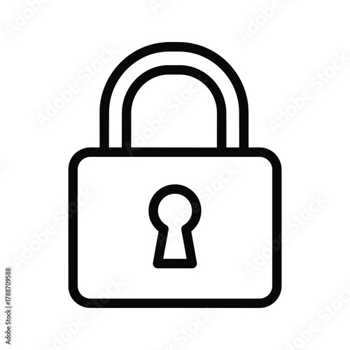 Outline of a padlock isolated on a