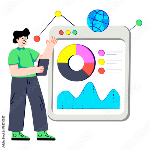 Premium download illustration of data analyst